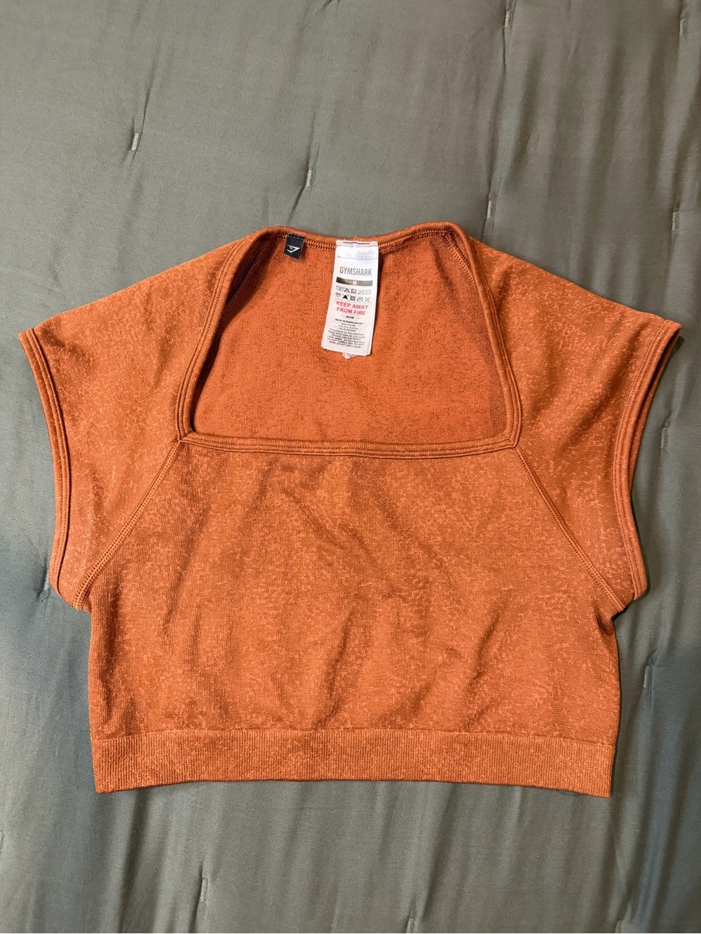 Gymshark Women's Burnt Orange Square Neck Crop Top